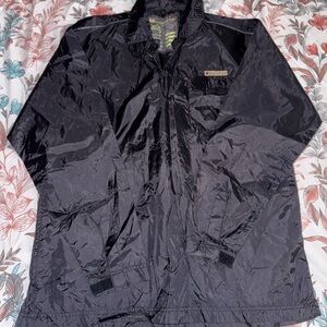 Sleek Black Windbreaker for Men - Size Large